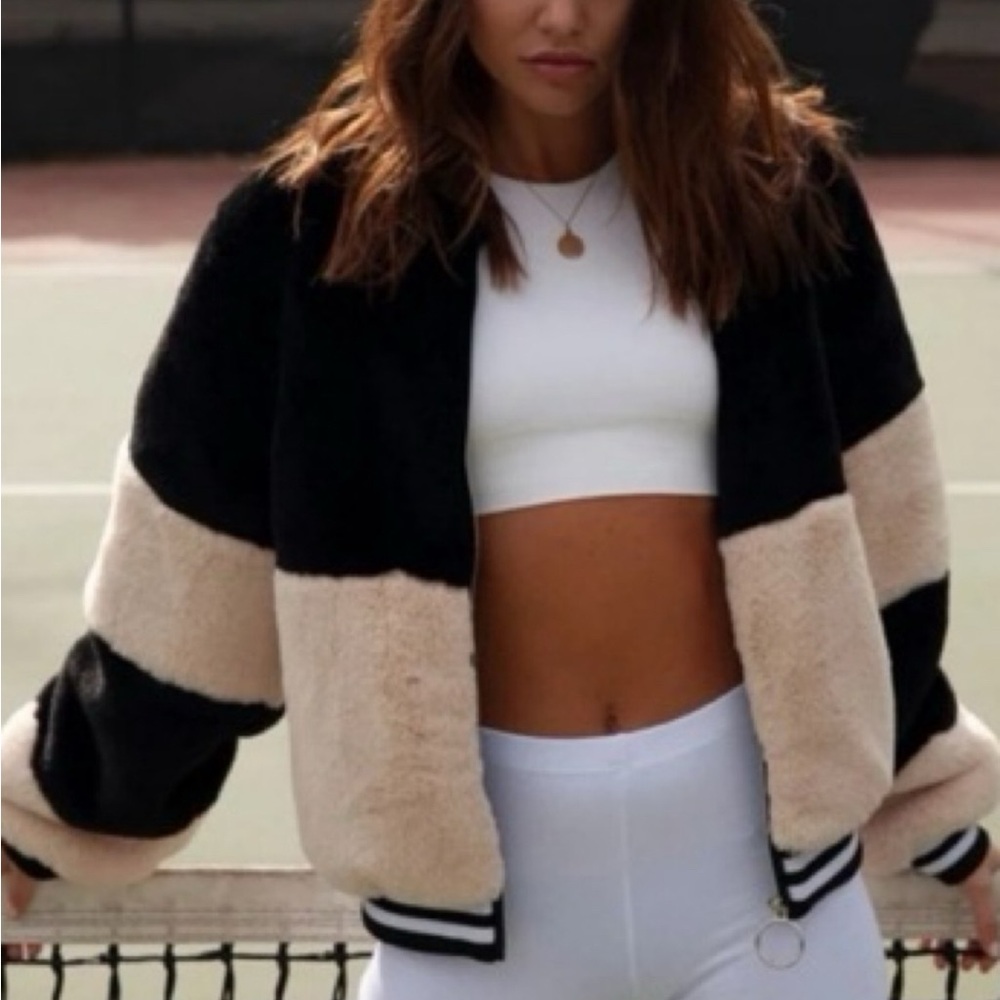 Shaci Faux Fur Bomber Jacket